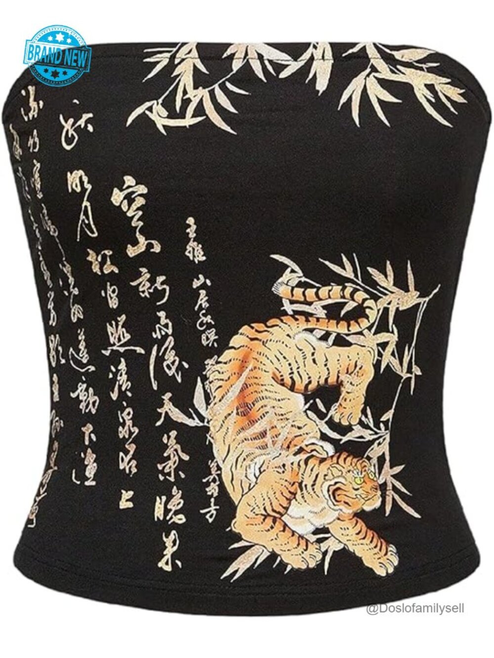 Y2k Tiger Print Tube Top Strapless Crop Top Fitted Going Out Bandeau Shirt